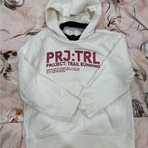 White Hoodie with Red Graphic Print